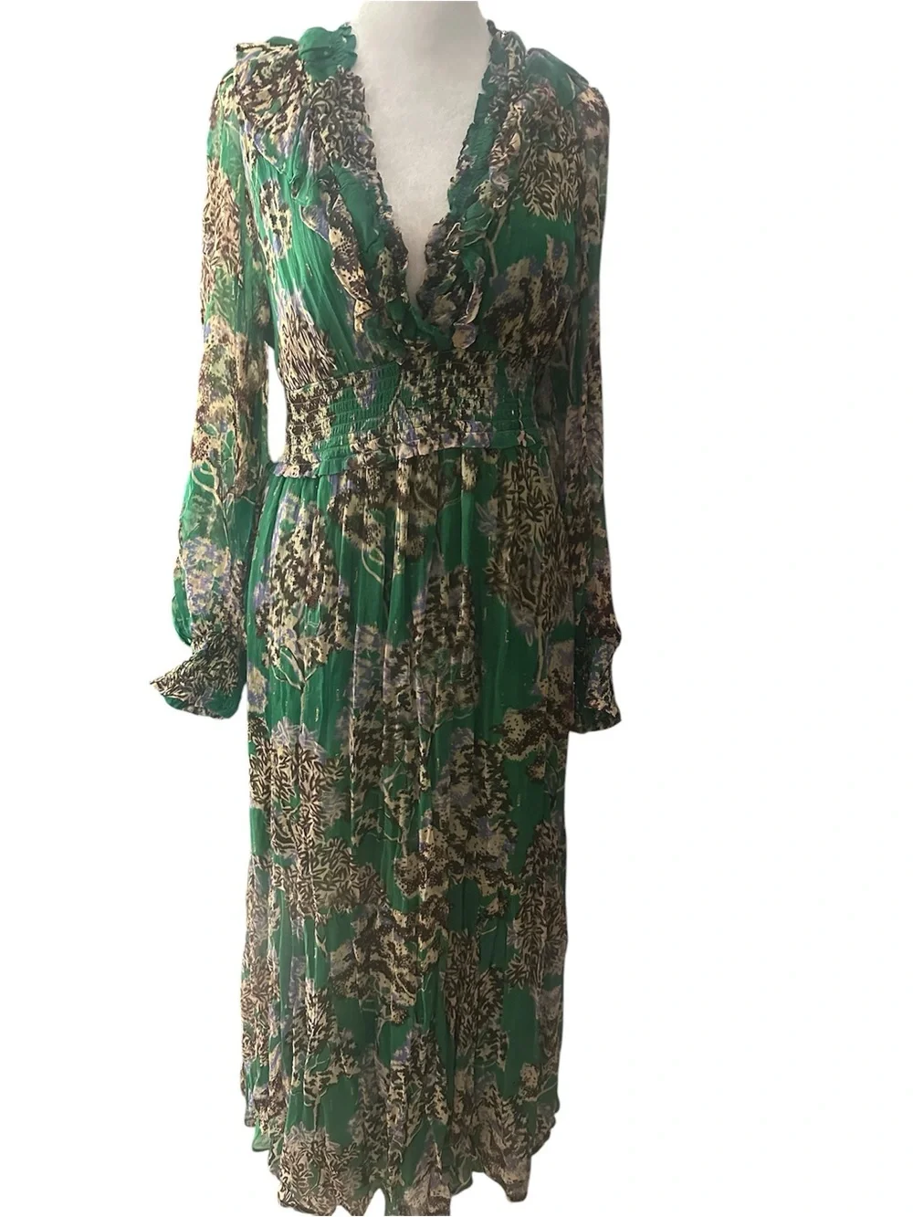 Anthropologie Odetta V neck ruffle maxi dress - Picture 4 of 7